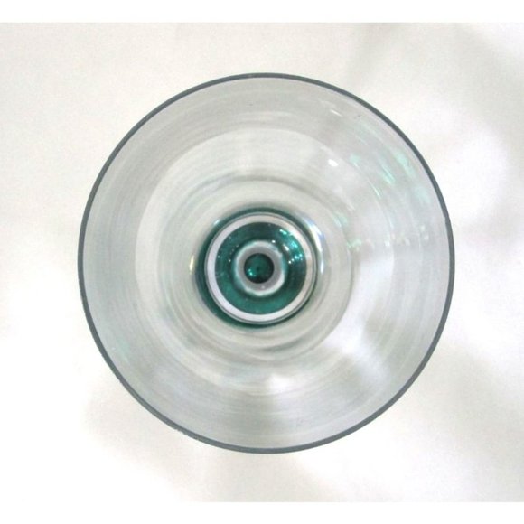 Orrefors Intermezzo Green Teardrop Stem Tall Goblet Wine EUC Sweden Discontinued - Picture 9 of 12